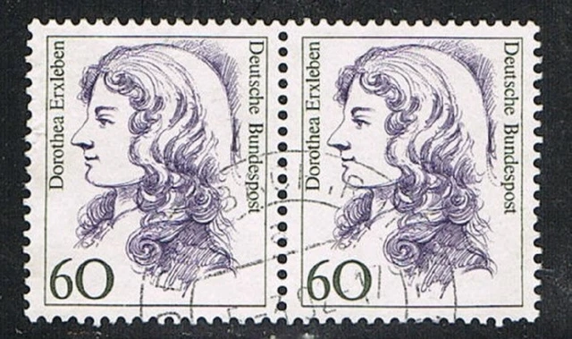 Frauen 1 DM Währung, waag Paar Mi.Nr. 1332 60Pf. gestempelt