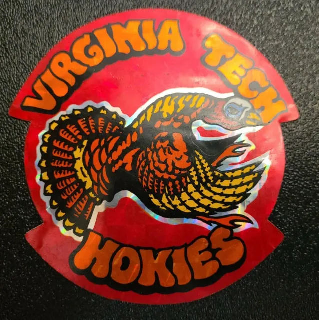 Vintage Virginia Tech Hokies Football Sticker Decal Prismatic