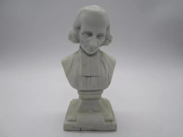 Superbe Statuette / Figurine Buste Du Curé D' Ars En Biscuit D'apres J.b Viannay