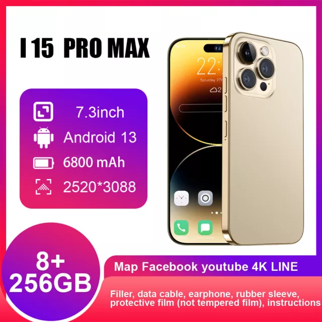 New i14 Pro Max Android 10 4GB+128GB 6.8 Unlocked 4G Unbranded Cheap  Smartphone