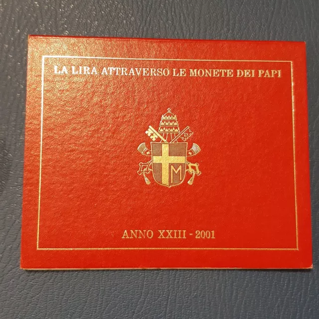 Vaticano serie divisionale 2001 Fdc. LA LIRA ATTRAVERSO LE MONETE DEI PAPI.