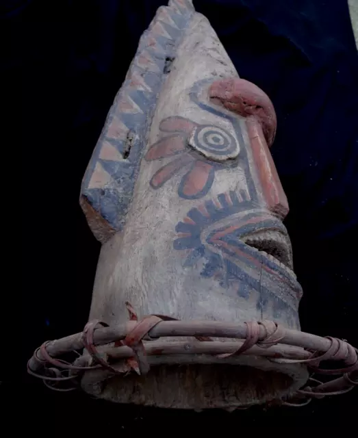 Tribal Art fine Inuit  mask wood  58 cm