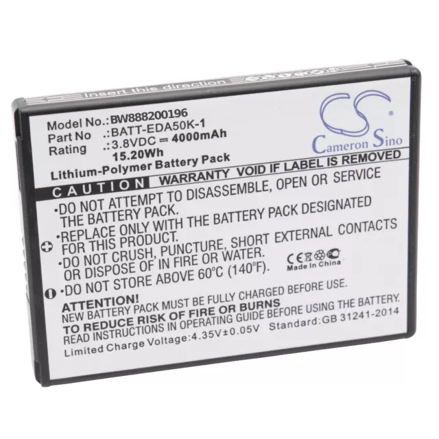 Batteria 4000mAh Li-Po per HONEYWELL 50129589-001,50134176-001,BAT-EDA50US