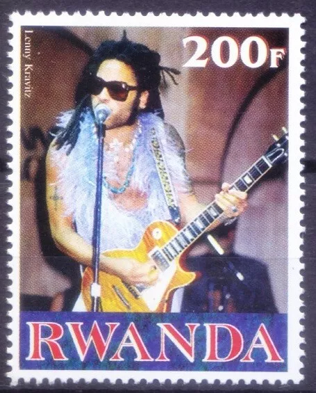 Rwanda 2000 MNH, Millennium, Lenny Kravitz, Music, Singer, illegal Stamp