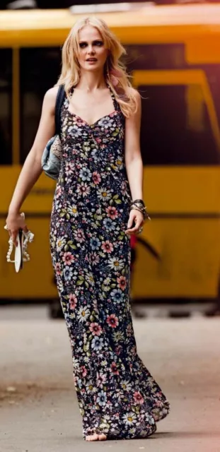 DENNY ROSE ABITO vestito lungo fiori art. 3445 tg. XS S M raro