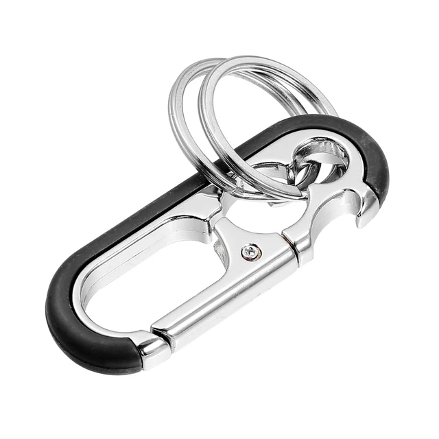 2 Porte-Clés En Cuir Simple Pour Hommes - Design Élégant Noir Et Marron, 9.5x3 Cm