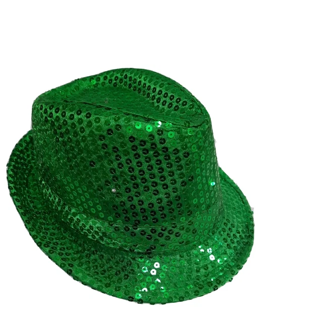 FLASHING BLINKING LIGHTS Fedora Unisex Hat Sequin Indoor Light Up One