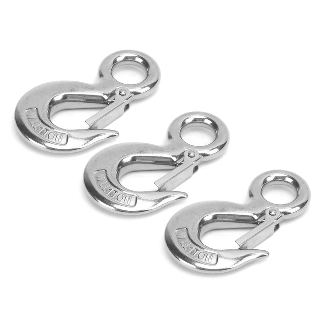 3 pz gancio antiscivolo con gancio di sicurezza acciaio inox sollevamento occhi marino Hoi SG