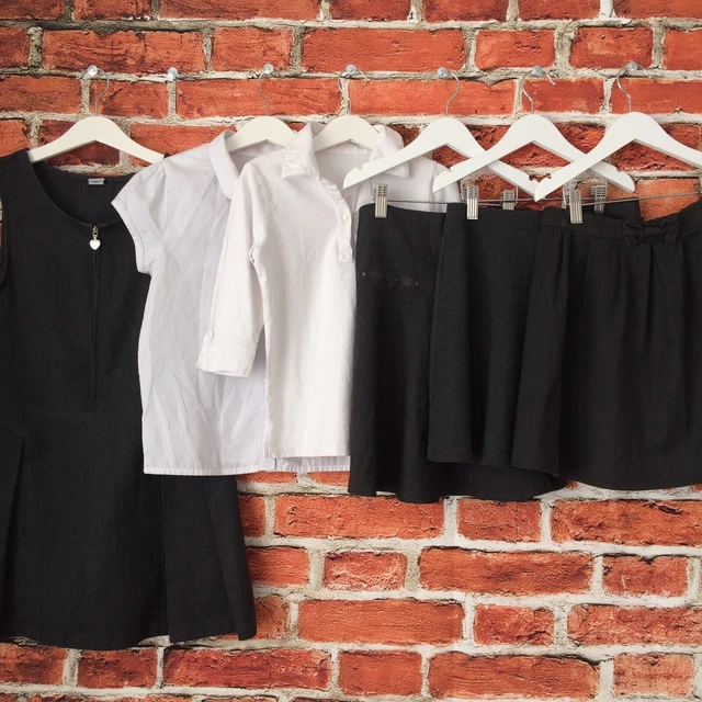 Girls 7-8 Years 8-9 Years School Uniform Bundle Grey Skirts White Shirts TU M&S