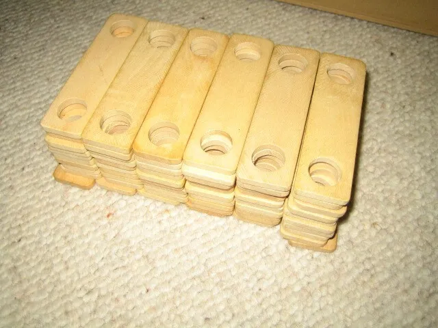BAUFIX   60 Stück  Holzverbinder 2-Löcher 9 x 2,5 cm Holzleisten Holzspielzeug