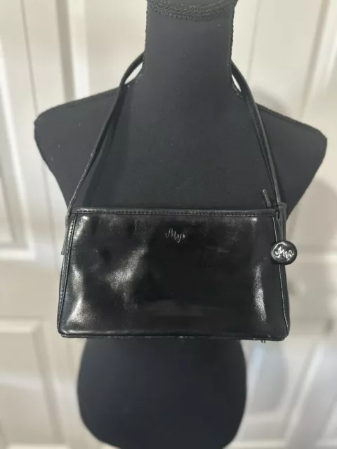 Monsac Original Shoulder Bag Small Black Leather Shoulder Bag Handbag Purse