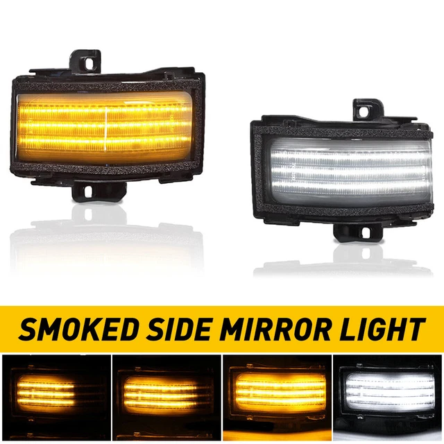 For 15-20 F150/17-22 Superduty White+Amber LED Towing Turn Mirror Light Lamp Set