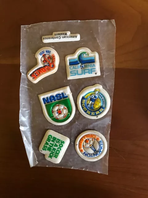 Vintage NASL Soccer Puffy Stickers Drillers Earthquakes, Sockers Surf