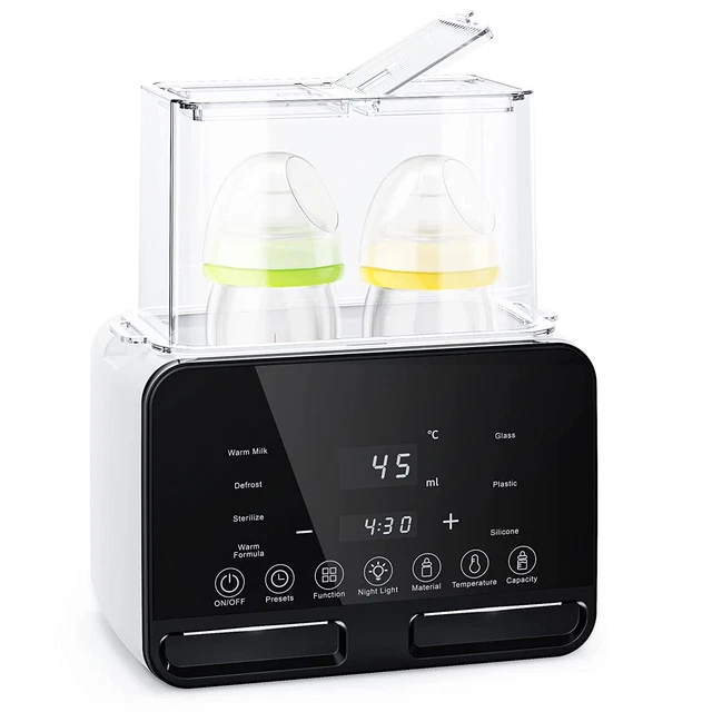 Baby Bottle Warmer Baby Milk Warmer Steam Baby Bottle and Dryer 8 in 1 Fast Milk