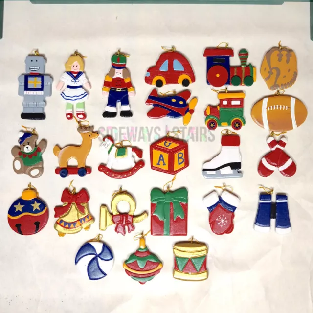 SANTA'S WORKSHOP WOOD ADVENT CALENDAR 24" Christmas mini charm ornaments rare 3