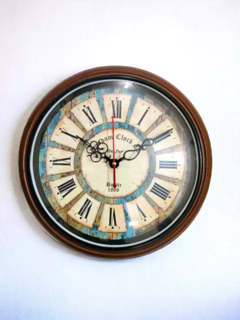 Horloge murale antique horloge ronde vintage en bois cadeau décoration...