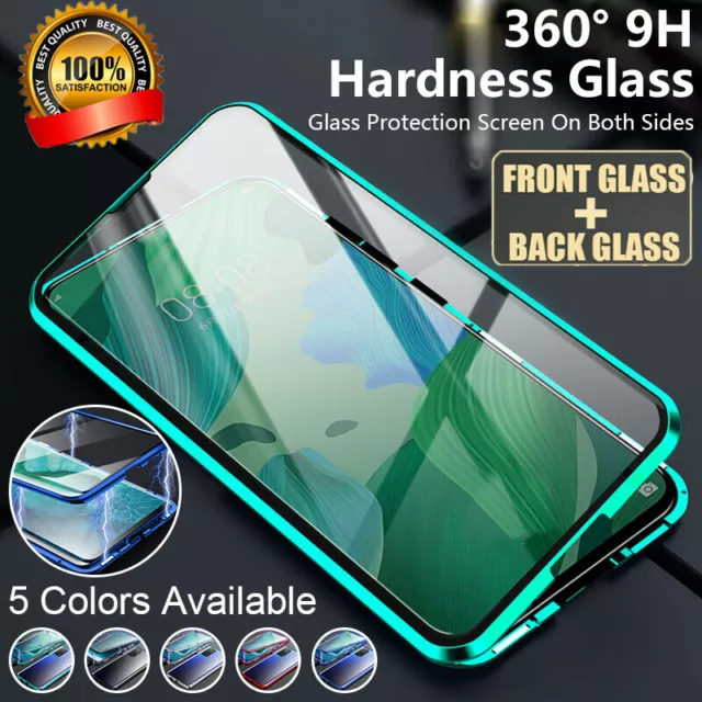 For Redmi 10 Note 12 Pro+ 11 10 9 8 Pro 360° Case Magnetic Tempered Glass Cover