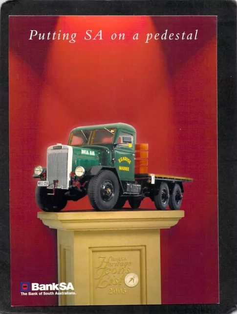 S0184 Australia BankSA 2003 Icon Tom Kruse Leyland Badger Truck postcard