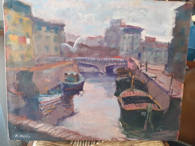 Dipinto olio su tavola A. Mori.