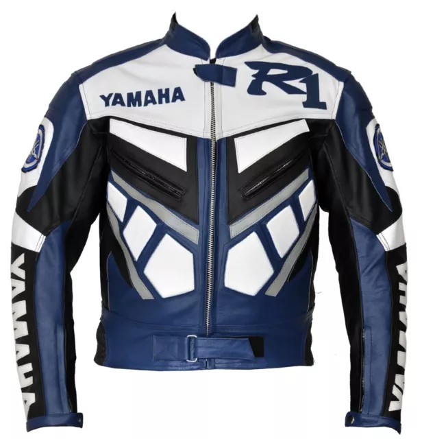 YAMAHA R1 Veste en Cuir de Moto Veste Motard en Cuir Veste en Cuir de Motard 50