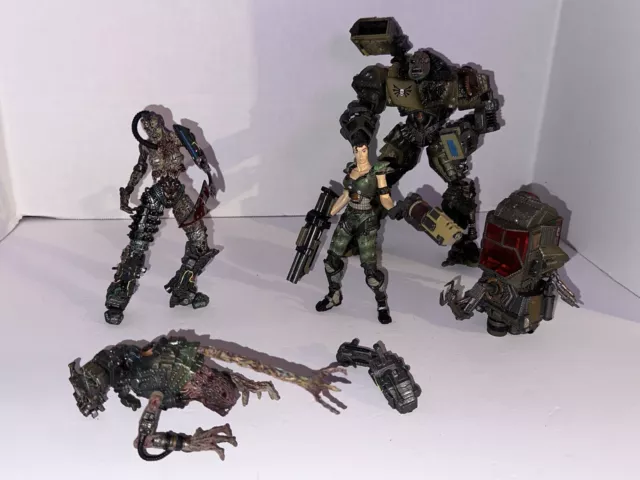 Lot 5 QUAKE II  RESAURUS Alien Strogg  figures TANK Iron Maiden Parasite Athena