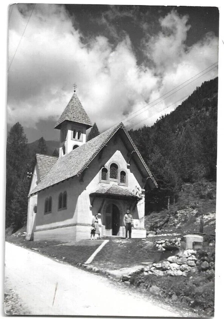 CARTOLINA TRENTO ,STAVA DI TESERO - CHIESETTA DELLA PALANCA viaggiata 1956