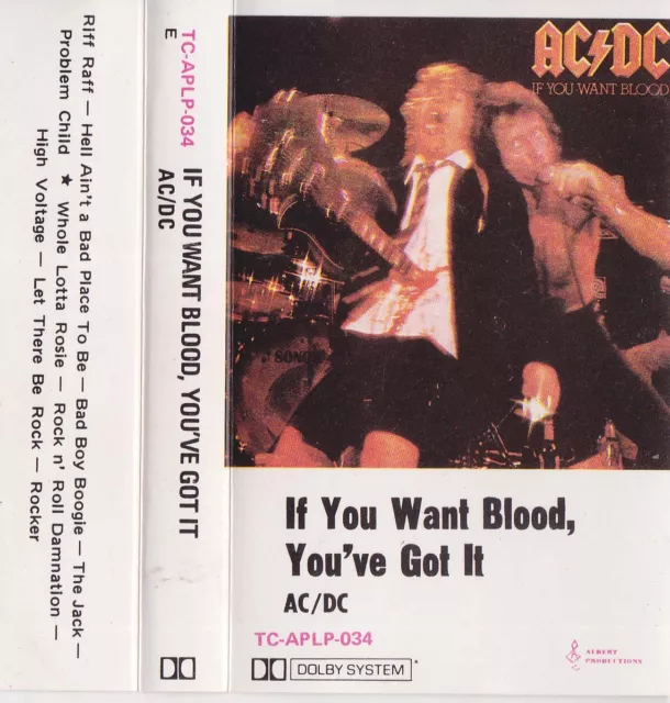 AC/DC CASSETTE '74 Jailbreak 1984 You Ain't Got A 