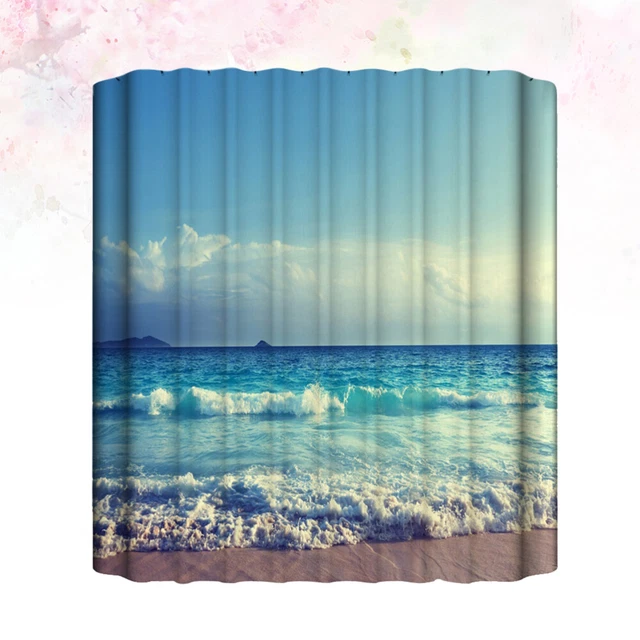 1 pieza Cortina de mar de Hawai cortinas de decoración de baño cortina de agua de mar