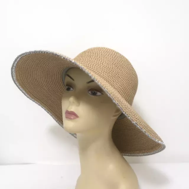 Eric Javits Hampton Sun Hat Peanut/Silver Squishee Straw 2