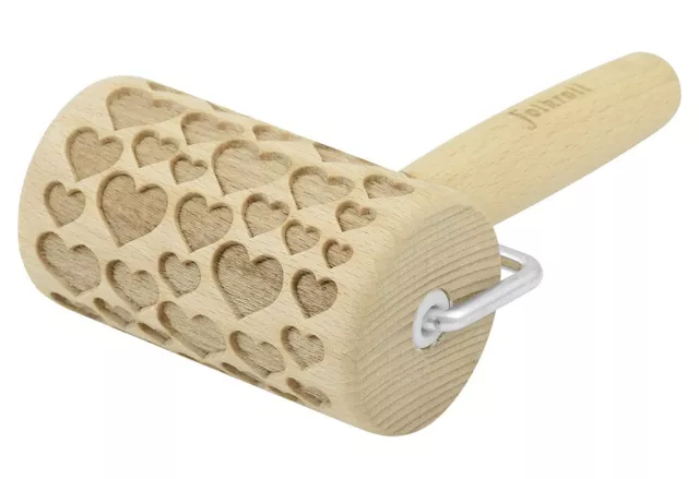 Folkroll HAUSRAT 3D-Motiv-Teigrolle 'Herzen'