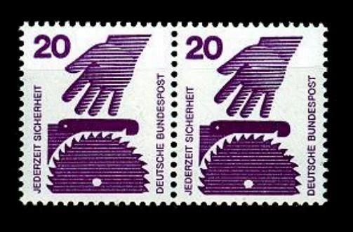 BUND Unfallverhütung  20 Pf. **, Mi. 696 -  waagerechtes Paar