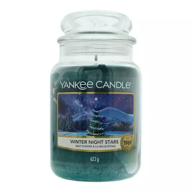 Yankee Candle Scented Large Jar Winter Night Stars 110-150hrs 623g - Rare - NEW