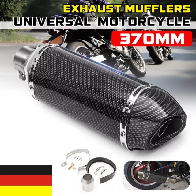 38mm-51mm Universal Motorrad Auspuff Endtopf Schalldämpfer abnehmbar Carbon Stil