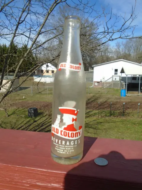 Old Colony Beverages; Acl Soda Pop Bottle; 10Oz Salisbur , N.c.