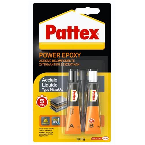 Pattex adesivo bicomponente acciaio liquido 2 tubetti da 15 g ricostruzione