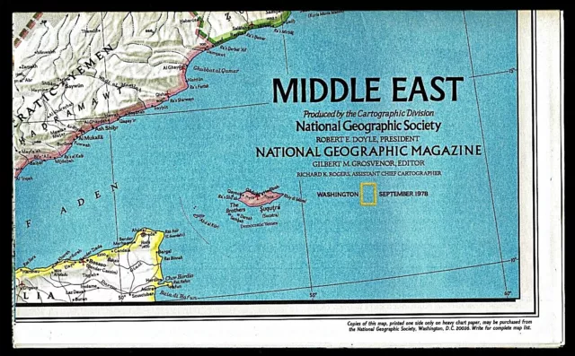 1978-9 September MIDDLE EAST & EARLY CIVILIZATIONS Nat'l Geographic Map EUC -A3+