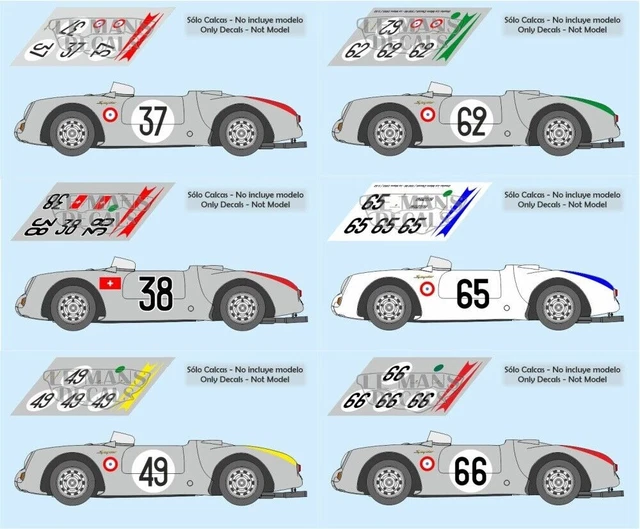 Décalcomanies Porsche 718 RSK Le Mans 1959 - Plusieurs échelles (1:18 à 1:43) - Pour Slot Cars Ou Modélisme
