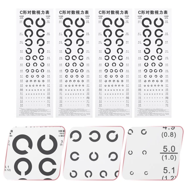 4 PCS VISION Test Chart Eye Exam Chart Eye Exam Sheet Eye Sight Test ...