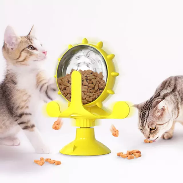 Teasing Turntable Interact Pet Cat Teasing Puzzle Play Game Feeding Leakage Toy