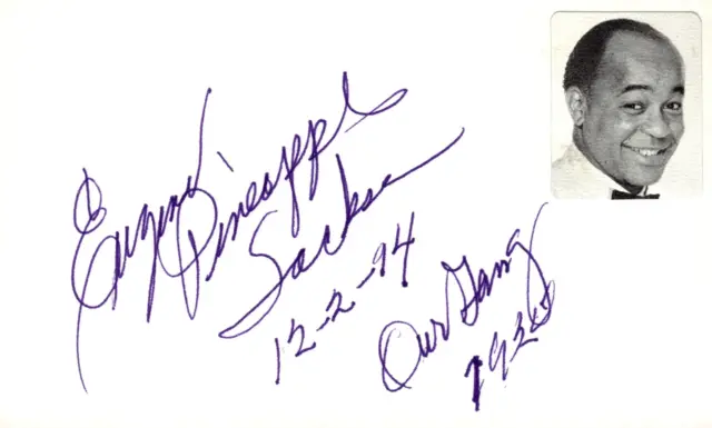 Eugene 'Pineapple' Jackson Signed Auto 3x5 Index Card Our Gang