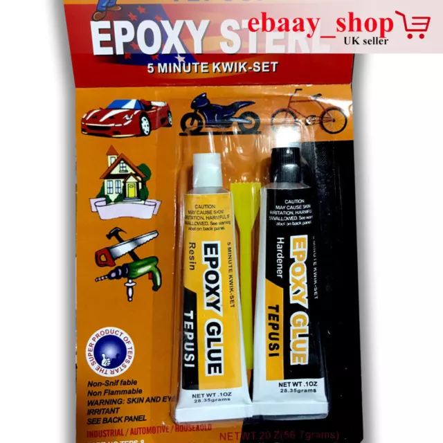 Epoxy Resin Glue Adhesive 2 Part Kit Repair Metal Ceramic Rubber Glass Plastic