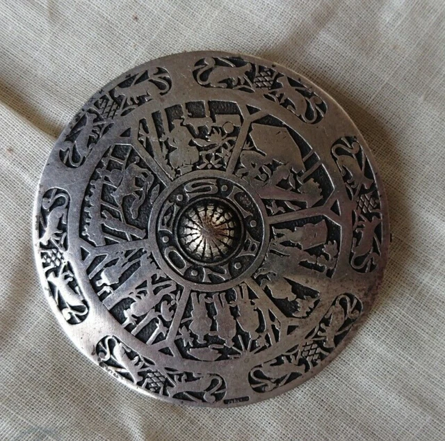 Broche Ancienne Orfèvre Du Pays Basque 'Ramuncho' - Bijou Ethnique Vintage - Occasion 'dans Son Jus'