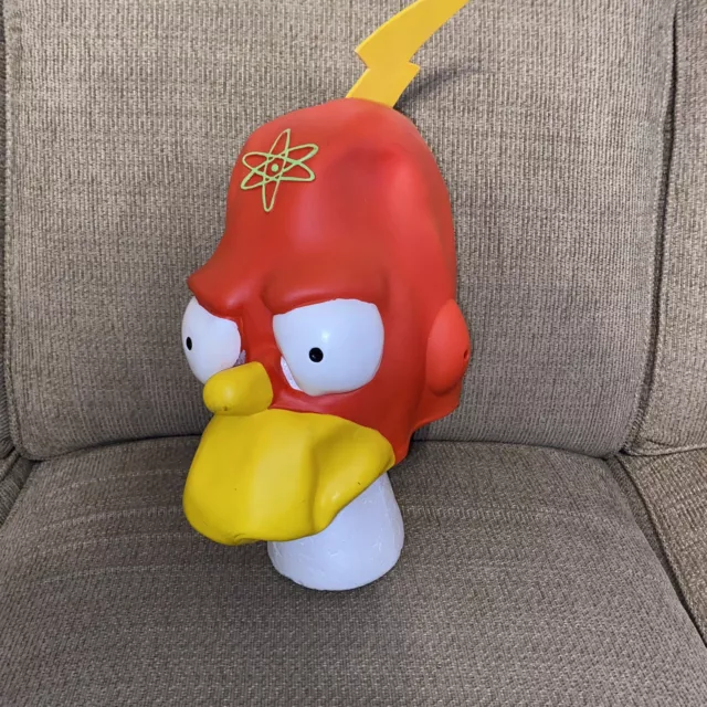 NOS HOMER SIMPSON Radioactive Man Red Rubber Mask Halloween Simpsons ...