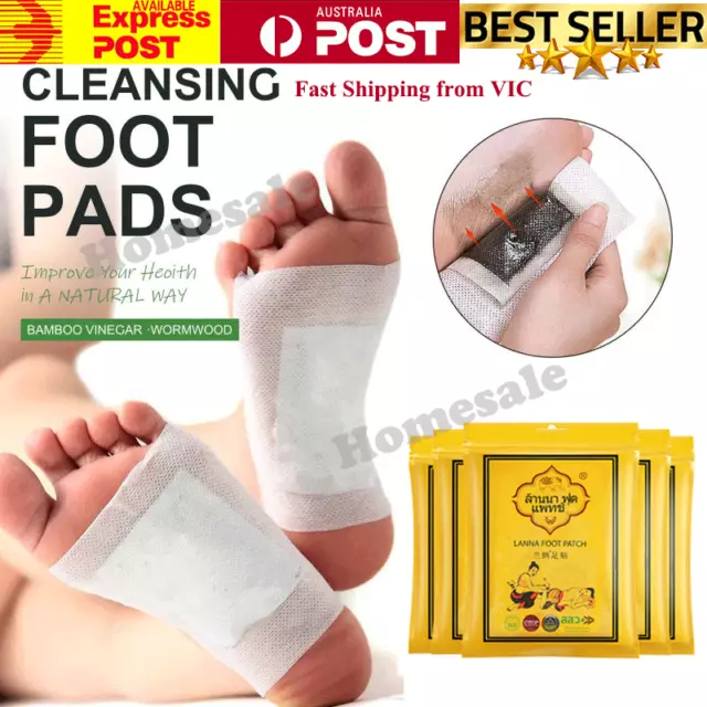 Lanna Detox Foot Patches Pads Natural plant Ginger Extra Toxin Removal Sticky