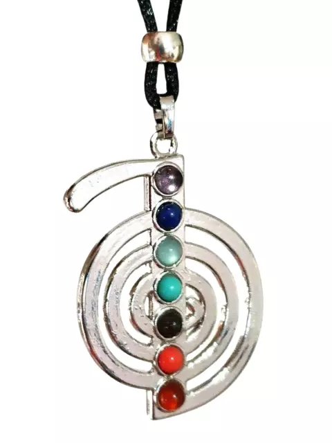 Cho Ku Rei Collar Chakra Colgante Gema Gema Reiki Cordón de cuentas chapado...