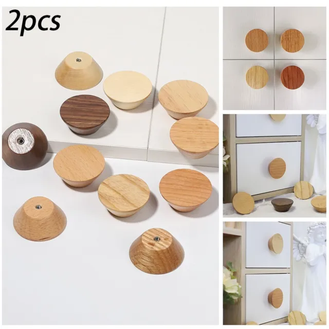 Boutons ronds en bois nordique pratiques et durables 2 pièces pour armoires et