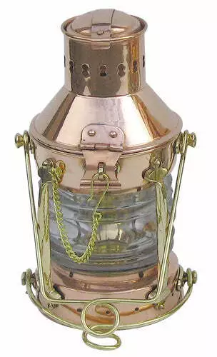 Ankerlampe Kupfer/Messing  Petroleumbrenner  24cm