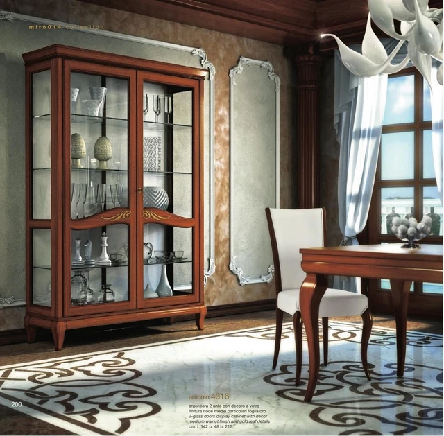 Barockvitrine Or Vitrine en Verre Antique Standvitrine Luxe Étagère 212cm