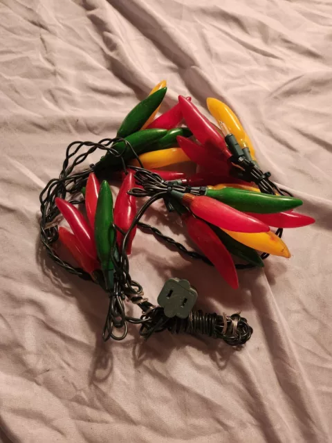 Fiesta Hots Chili Pepper Patio Party String Lights  Red Green Yellow