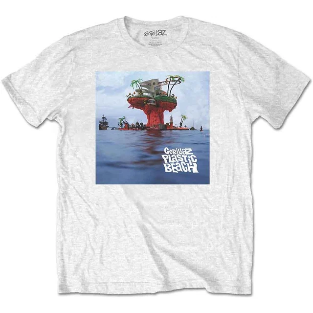 Rock Off Maglietta Ufficiale Gorillaz Logo Bianco - Unisex Taglia Large